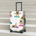 thumbnail image 6 of Rateoe Yoga Dogs Poses Printed Luggage Cover, Suitcase Protector Fits 18-32 Inch Luggage-Large, 6 of 7