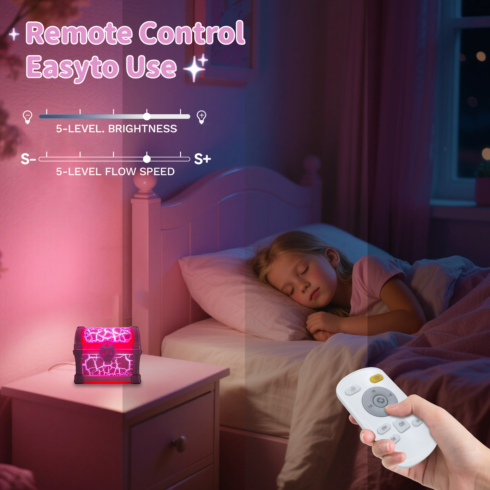 Northern Lights Projector, 7 Colors Treasure Chest Night Light Aurora Lights Projector with 8 Effects & Remote, Dimmable Galaxy Light Ambient Lighting for Bedroom, Gifts for Kids Teen Women