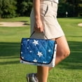 thumbnail image 3 of COEQINE US Flag Golf Cart Seat Towel Blanket Cover with Handle for Folded Carrying, Quilted Padding, 4 Pockets, Compatible with Most 2 Seat Cart Patriotic Decor, Star Splatter American Flag, 3 of 8
