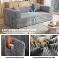 thumbnail image 5 of DILORA Convertible Sleeper Sofa Bed,Compressed Floor Boneless Couch,Modular Modern Corduroy Sofa for Living Room Bedroom,Easy Assembly(Grey)78.8'', 5 of 9