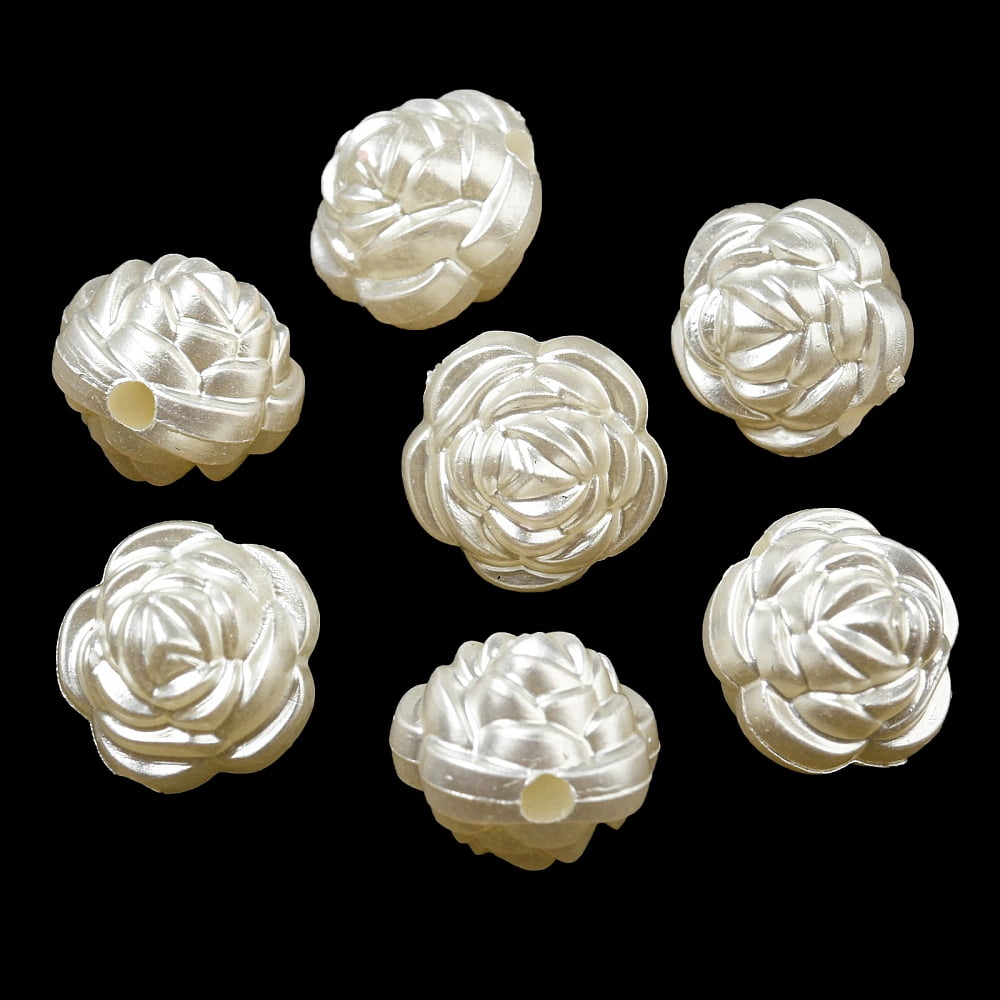 500gs Imitation Pearl Beads Flower 12x11mm Hole: 2mm 757pcs/500g DIY