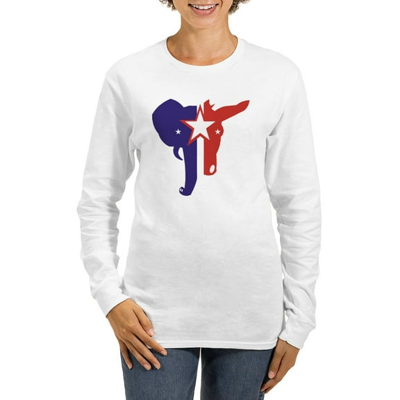 CafePress - Republican Democrat Women's Long Sleeve T Shirt - Women's Long Sleeve Graphic Casual T-Shirt