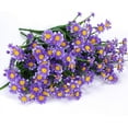 thumbnail image 5 of GRNSHTS Artificial Daisy Flowers, 4 Pieces Artificial Flowers Green Plastic Shrubs Fake Flowers Indoor Outdoor Artificial Flowers (Purple), 5 of 6