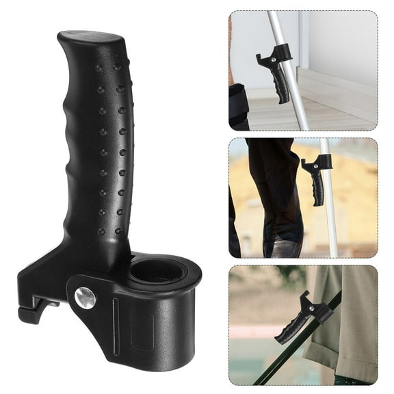 Soimiss Senior Support Grip Walking Aid Handle Black Plastic Mobility Aid Toilet Use 1Set