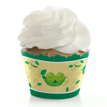 - Double the Fun - Twins Two Peas in a Pod - Baby Shower or Birthday Party Cupcake Decor - Party Cupcake Wrappers- 12 Ct