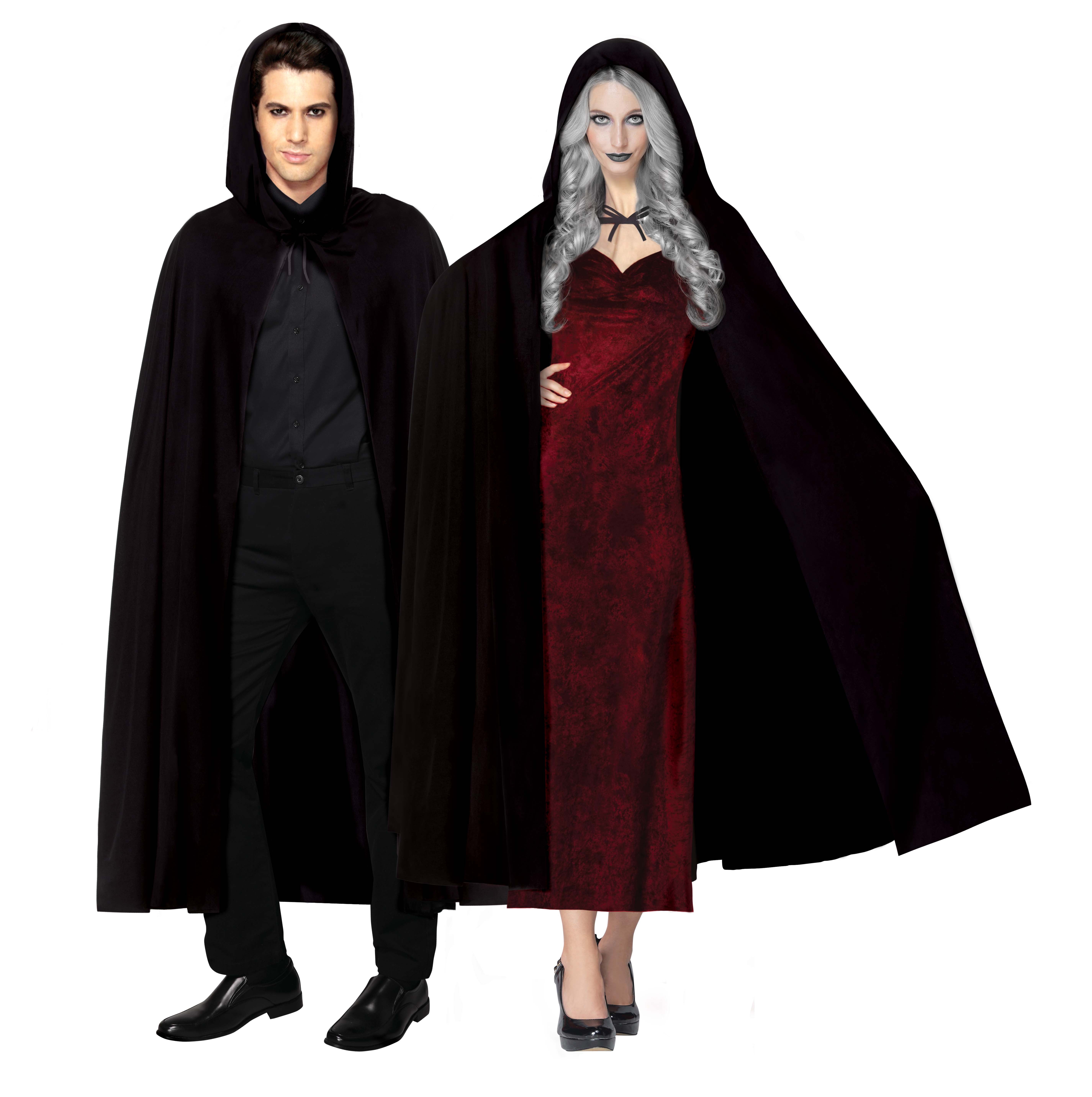 Way To Celebrate Hooded Cape, Adult, Black, for Halloween Party