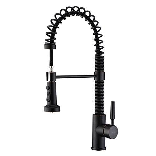 Gicasa Solid Brass Commercial Style Faucet Single Handle Pause Function Pull Out Sprayer Kitchen Faucet Oil Rubbed Bronze Pull Down Kitchen Sink Faucets Walmart Com Walmart Com
