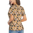 thumbnail image 2 of Goofa Cute Dogs Head Pattern Women's Slim-Fit Short-Sleeve V-Neck T-Shirt,Classic-Fit Short-Sleeve V-Neck T-Shirt-XX-Large, 2 of 5