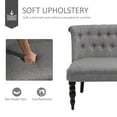 thumbnail image 5 of HOMCOM Upholstered Armless Fabric Loveseat with Button Tufted Design for Living Room with Wood Legs, Gray, 5 of 8