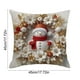 thumbnail image 3 of Funda de cojín navideña de lino | Funda de cojín para sofá de 45 x 45 cm | Estampado 3D de Papá Noel, reno, muñeco de nieve y árbol | Decoración en rojo, blanco y dorado, 3 of 5