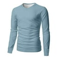 thumbnail image 7 of JGNGSHN Long Sleeves Shirts for Men V Neck Soft Breathable Soft Solid Color T Shirt, 7 of 7