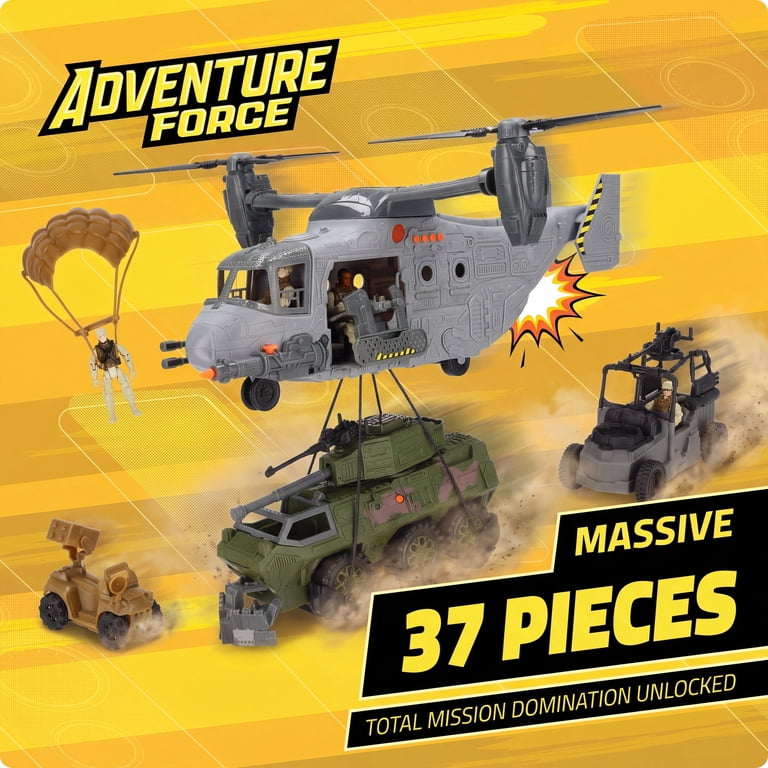 Adventure Force Giant Military Helicopter Play Set, 37 Pieces photo 4