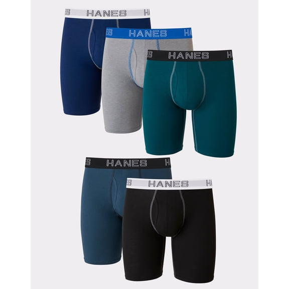 Hanes Ultimate Boxer Brief 5-Pack Men's Stretch Long Leg Comfort Flex Waistband