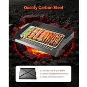 KFFKFF Carbon Steel Griddle, 22x16 inches Rectangular Flat Top Plate Grills, Suitable for BBQ Grill, Teppanyaki, Compact and Transportable, Ideal for Outdoor Gatherings and Camping, Black
