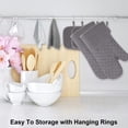 thumbnail image 4 of Oven Mitts and Pot Holders Set 6 Pieces, 500°F Heat Resistant Extra Long Kitchen Oven Gloves with Non-Slip Silicone Grip, Flexible BBQ Mitts for Cooking Baking Grilling, Grey, 4 of 7