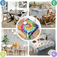 thumbnail image 4 of Rainbow Tie Dye Mandala Pattern Square Tablecloth,Waterproof Square Table Cover,Wipeable Spillproof Washable Table Cover for Home Kitchen Party Decor 42"X42"(107x107cm), 4 of 6