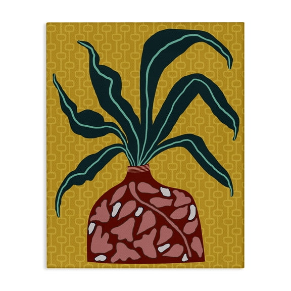 Stupell Industries Modern Spider Plant on Yellow Canvas Art, 16 x 20, by Regina Moore