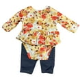 thumbnail image 2 of Carter's Baby Girl's 4-Piece Long Sleeve Tops & Pants Playwear Set (Pink Fox/Brown Floral, 24M), 2 of 3