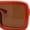 Orange - Brown, variant on Geeky Bubble Frame Nerdy Thick Flat Top Oversized Rectangle Plastic Sunglasses White - Black