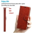 thumbnail image 6 of For Samsung Galaxy S22 Plus Luxury Leather Wallet Case with Credit Card Holder Storage Lanyard Kickstand Magnetic Flip Phone Case Cover by Xpression [Brown], 6 of 9