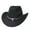 Black, variant on Western Denim Curved Top Hat Woolen Big Brimmed Hat Autumn And Winter Style British Jazz Hat