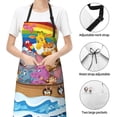 thumbnail image 4 of Kdxio Rainbow Animals on Noah's Ark Apron with Pockets Adjustable Kitchen Aprons for Men Women Waterproof Aprons for Cooking,Drawing,Crafting, Baking Household Cleaning, 4 of 8