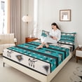 thumbnail image 4 of Feelyou Boho Moth Aztec Queen Sheet Sets, Moon Sheep Skeleton Bed Set, 4-Piece, 4 of 7