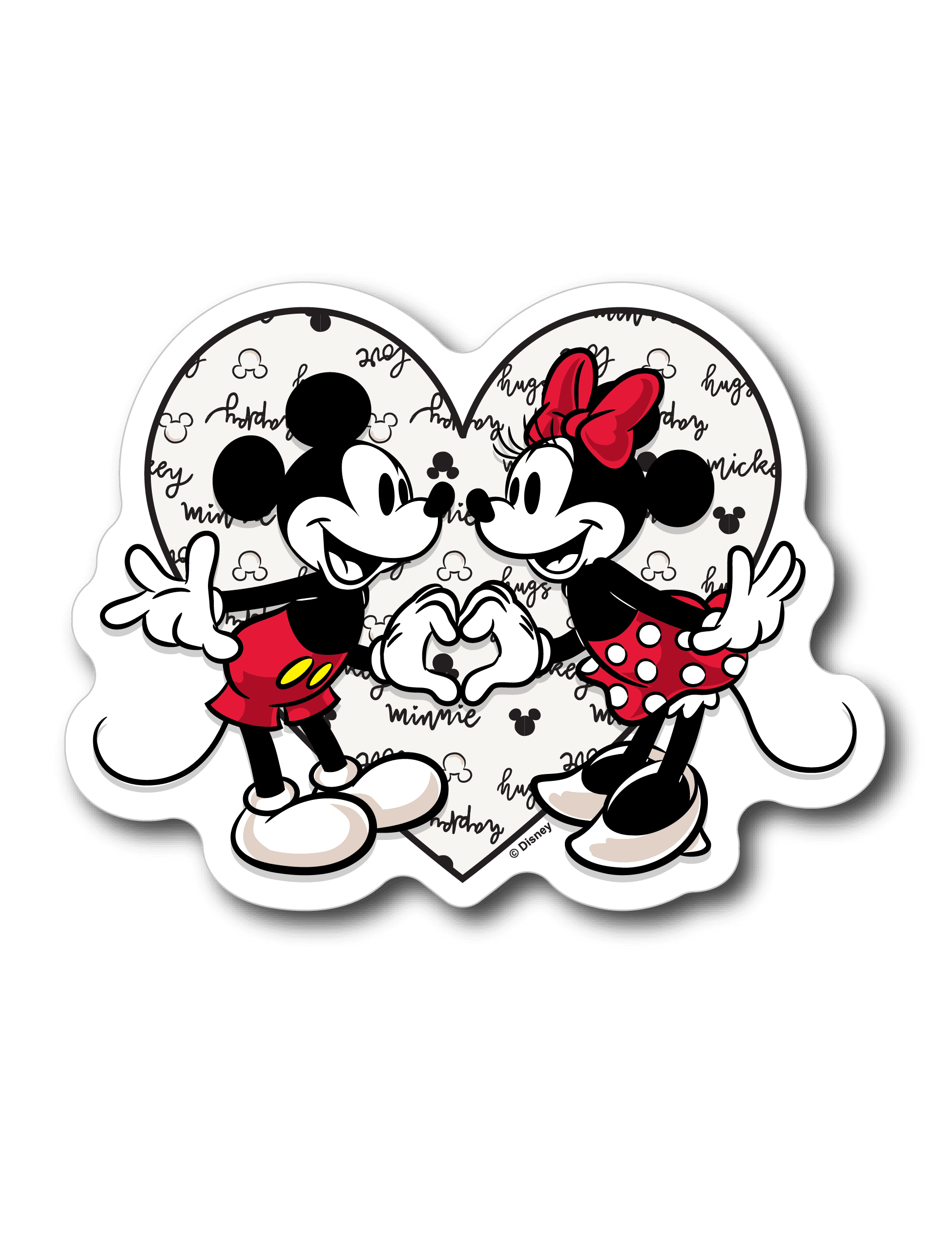 Disney Mickey & Minnie Love Automotive Decal, 6 x 8 inch