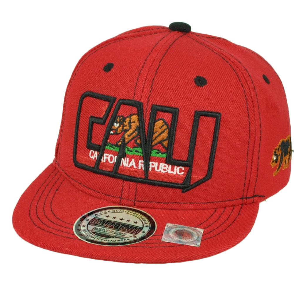 California Republic Bear Adjustable Snapback Hats Unisex Cotton Baseball Caps