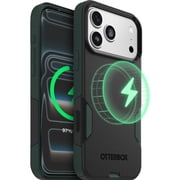 OtterBox iPhone 17 Pro Max Commuter Series MagSafe Case - Thin & Tough, Dual Layer with Port Protection and Built-In Anchors - Black & Green