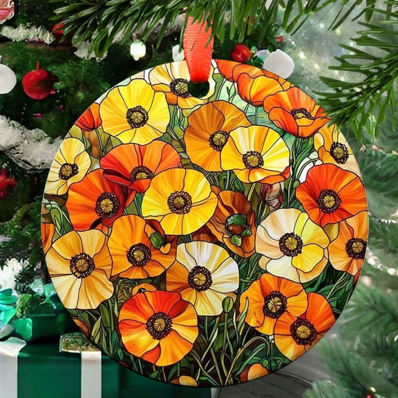 California Poppies 6 Christmas Ornament, Holiday Tree Ornament, Gift for Mom, Love Day Home Decor, Festival Gift Ornament, Keepsake 2025