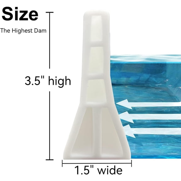 3.5 Inch High Collapsible Shower Threshold Water Dam 67 Inch Splash Guard Barrier for Wet Dry Bathroom