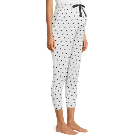 Jaclyn Intimates Leopard Polka Dot Print Elastic Waistband Nursing Pockets Stretchy Super Soft Pajamas (Women's) 1 Pack
