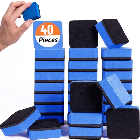 Dry Erase Erasers, 40 Pack Magnetic Whiteboard Dry Erasers Chalkboard Cleaner Wiper Classroom Teacher Supplies Home and Office