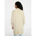 thumbnail image 4 of Time and Tru Women's Long Open Front Cardigan Sweater with Long Sleeves, Sizes XS-XXXL, 4 of 6
