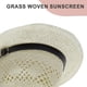 thumbnail image 4 of Sombrero de paja de jazz con hebilla de cuero para hombres y mujeres, con circunferencia de 56-58 cm, sombrero para el sol, protector solar, sombrero de playa, sombrero para el sol, 4 of 5