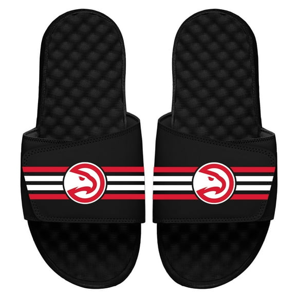 Youth ISlide Black Atlanta Hawks Stripes Slide Sandals