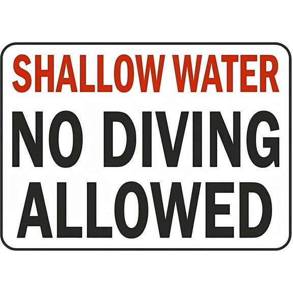 South Carolina No Diving Allowed Sign - 8"x12" Property Security Swimming Metal Tin Sign, for Home or Work