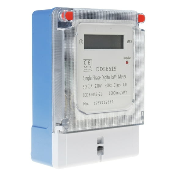 LCD Household Electric Meter Wall Mounted Digital kWh Meter Easy Installation Real Times Energy Consumption Trackings