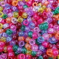 thumbnail image 1 of 500 Pieces 6x9mm Mixed Colors Glitter Transparent Mix Plastic Pony Beads, 1 of 5
