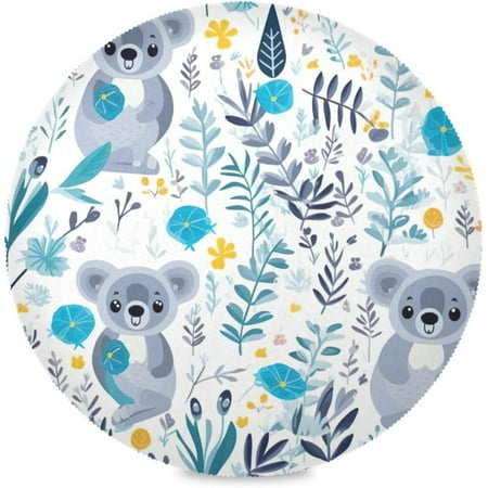 

Tangkunup Koala Round Placemats Set of 6 Heat Resistant Washable Polyester Placemats for Kitchen Dining Table Decoration