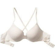 Victoria's Secret Pink Wear Everywhere Push Up Bra Lace Color White Coconut Size 36DD NWT