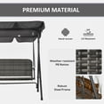thumbnail image 4 of Outsunny 3 Seater Rattan Outdoor Swing Chair with Stand, Adjustable Canopy, 4 of 10