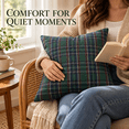 thumbnail image 4 of Christmas Tartan Plaid Throw Pillow, Holiday Decor Cushion for Sofa, Couch, Bed, Living Room, Bedroom, Porch, Office and Festive Fall Winter Home Decoration​, Green, 4 of 7