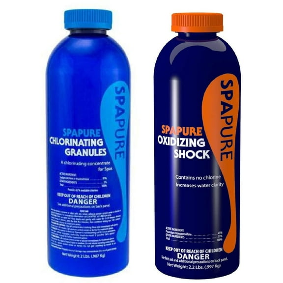 PureSpa SpaPure Granulated Chlorine 2 lb and SpaPure Oxidizing Shock 2.2 lb