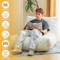 thumbnail image 4 of LinkRomat Bean Bag Chair with Memory Foam, 55.9" Wide Faux Suede Lounger for Living Room & Bedroom, No Assembly, Without Ottoman (White)​​, 4 of 8