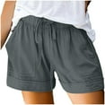 thumbnail image 1 of Women Plus Size Shorts Beach Drawstring Pockets Loose Comfortable Vacation Casual Wear, 1 of 6