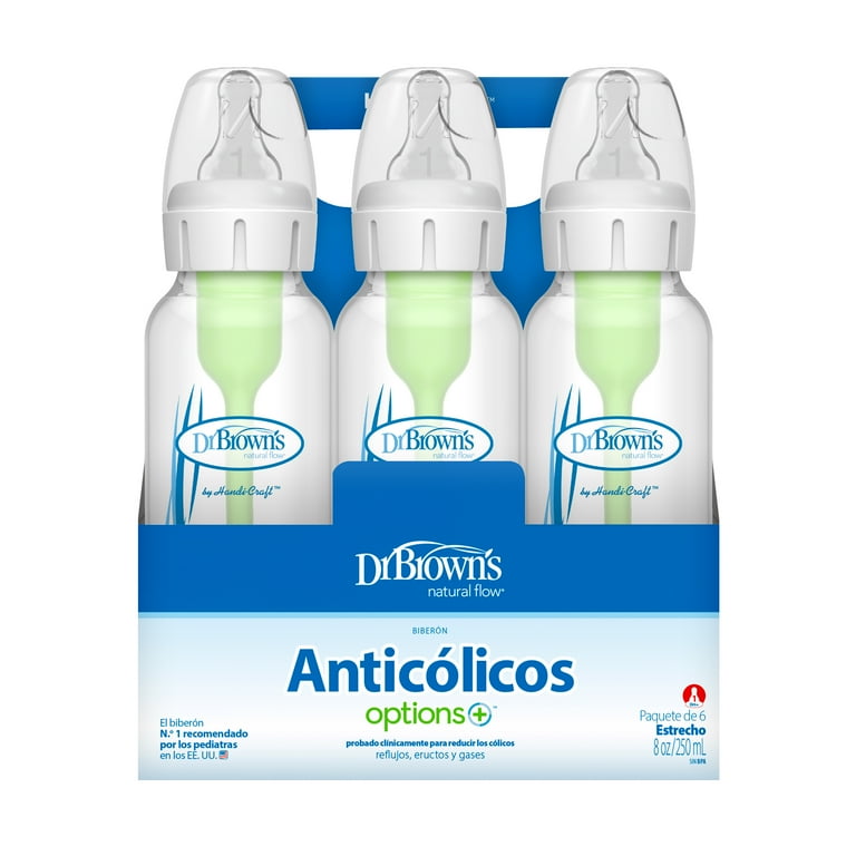 DR. BROWN'S BABY BOTTLE, OPTIONS+ ANTI-COLIC NARROW BOTTLE, 8 OUNCE (PACK  OF 4) - Dr. Brown's India Official - #1 Pediatrician Recommended Baby  Feeding Bottle