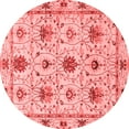 thumbnail image 1 of Ahgly Company Indoor Round Abstract Red Modern Area Rugs, 7' Round, 1 of 4