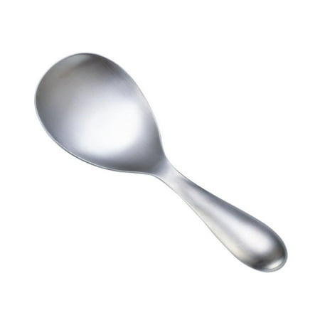 

AQITTI Rice Paddle Rice Spoon with Stainless Steel Rice Serving Spoon Not Rust Rice Scooper Non-Stick Rice Spatula Upgrade and Elegant Matte Finish Silver 1Pcs